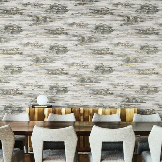 York BW3961 Black and White Resource Library Birch Bark Texture Black/Gold - tapeta o strukturze kory brzozowej