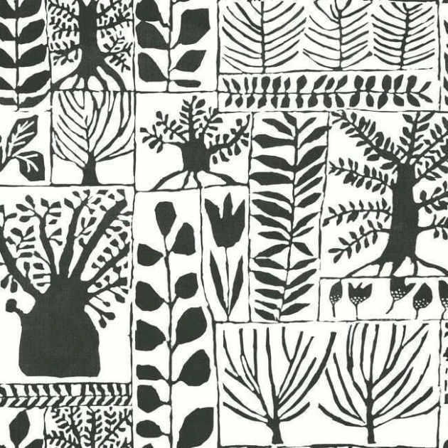 York BW3862 Black and White Resource Library Primitive Trees Black/White - tapeta w drzewa