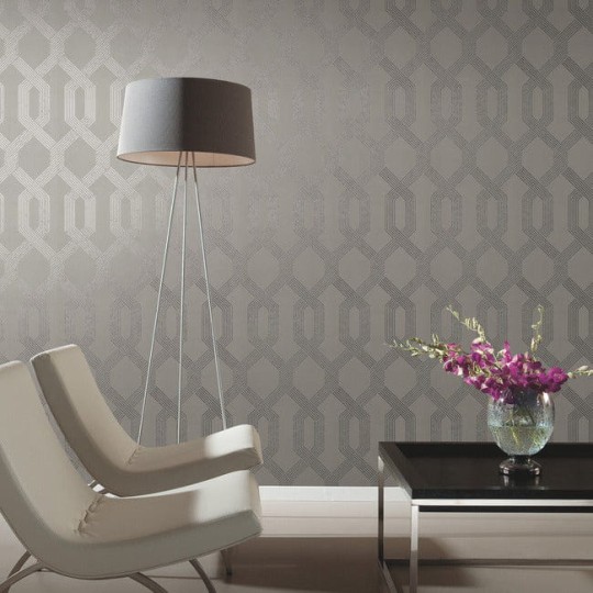 York Y6221204 Black and White Resource Library Viva Lounge Grey/Silver - tapeta w geometryczny wzór