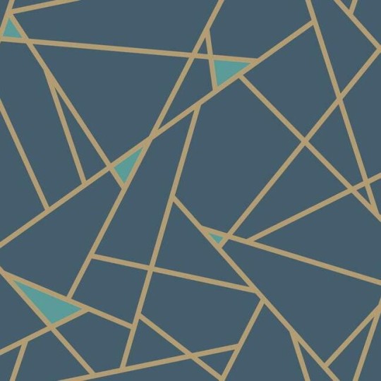 York RY2704 Black and White Resource Library Prismatic Navy/Gold - tapeta w geometryczny wzór