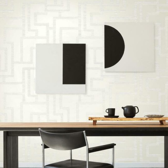 York BW3832 Black and White Resource Library Graphic Polyomino Pearl - tapeta w geometryczny wzór