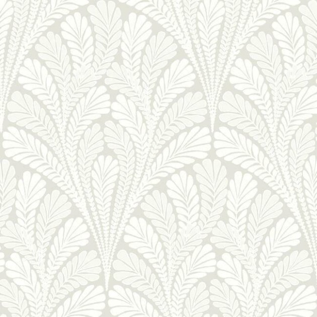York BW3952 Black and White Resource Library Shell Damask Neutral/Pearl - tapeta w stylizowane rośliny