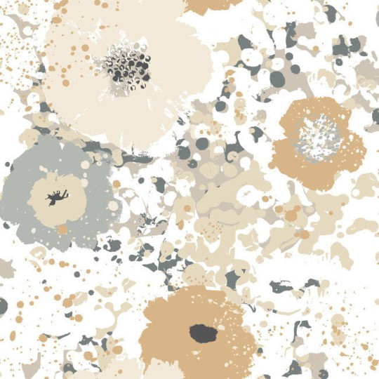 York CE4011 Black and White Resource Library Spontaneity Metallic - tapeta w kwiaty