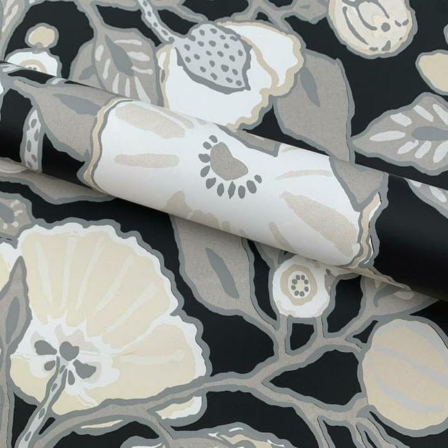 York BW3981 Black and White Resource Library Vincent Poppies Black/Neutral - tapeta w kwiaty