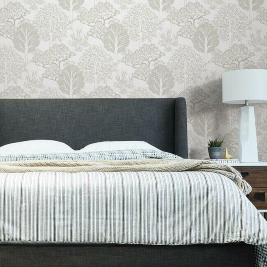 York BW3851 Black and White Resource Library Kimono Trees Glint Metallic - tapeta w drzewa