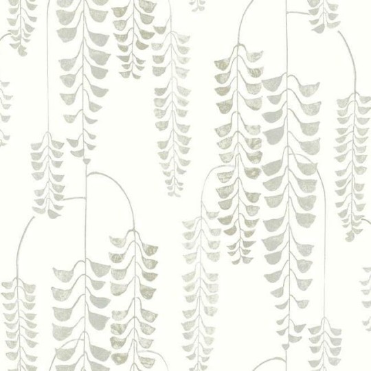 York BW3942 Black and White Resource Library Deco Wisteria Neutral - tapeta w glicynie z metalicznymi akcentami