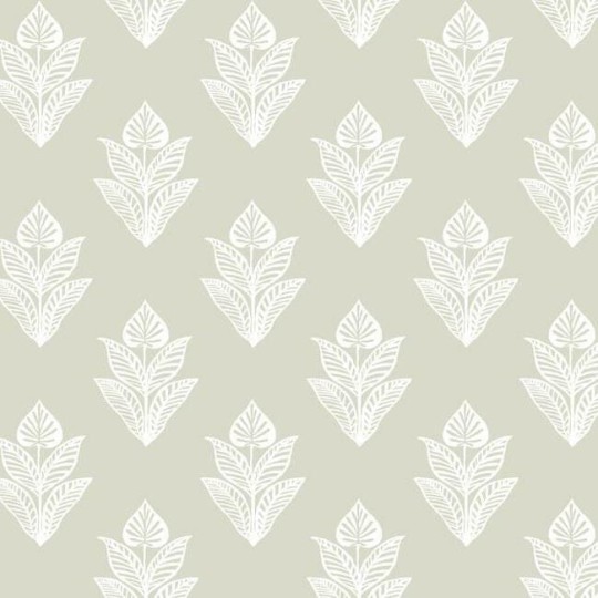 York BW3978 Black and White Resource Library Lotus Motif Soft Linen/White - tapeta w minimalistyczny motyw roślinny