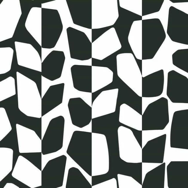 York BW3893 Black and White Resource Library Primitive Vines Black/White - tapeta w obłe kształty