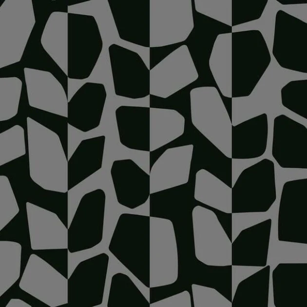 York BW3894 Black and White Resource Library Primitive Vines Metallic/Black - tapeta w obłe kształty
