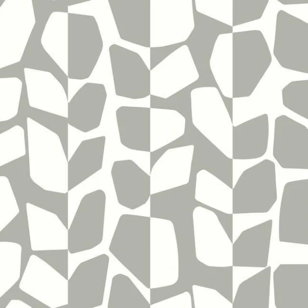 York BW3895 Black and White Resource Library Primitive Vines Silver Metallic - tapeta w obłe kształty