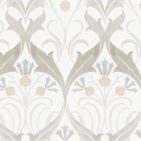 York AC9172 Ronald Redding Arts and Crafts Pinecone Ribbon Neutral - tapeta w stylizowane liście