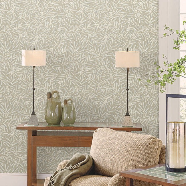 York AC9136 Ronald Redding Arts and Crafts Rowan Neutral - tapeta w liście i jagody