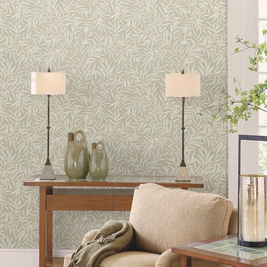 York AC9136 Ronald Redding Arts and Crafts Rowan Neutral - tapeta w liście i jagody