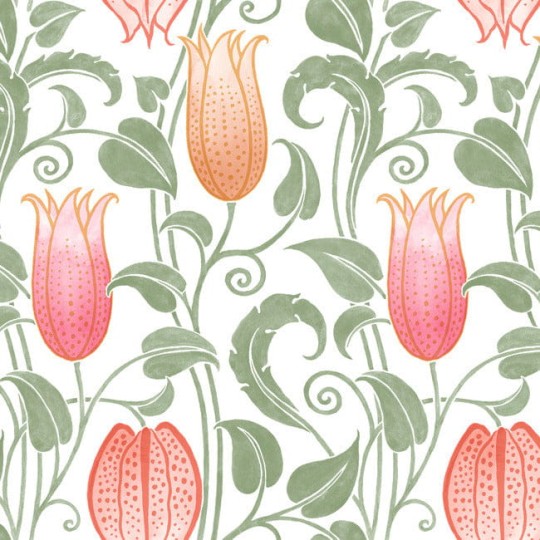 York AC9201 Ronald Redding Arts and Crafts Canterbury Bells White/Brights - tapeta w kwiaty