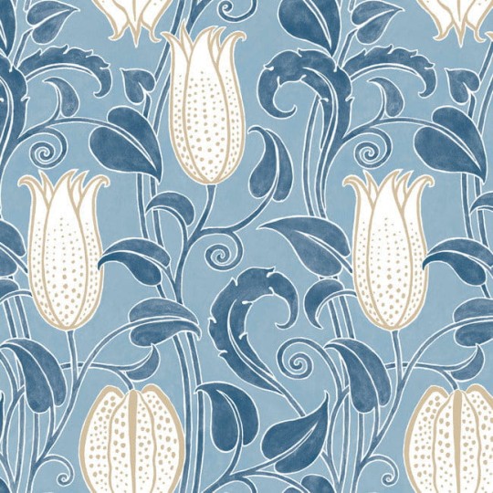 York AC9205 Ronald Redding Arts and Crafts Canterbury Bells Blues - tapeta w kwiaty