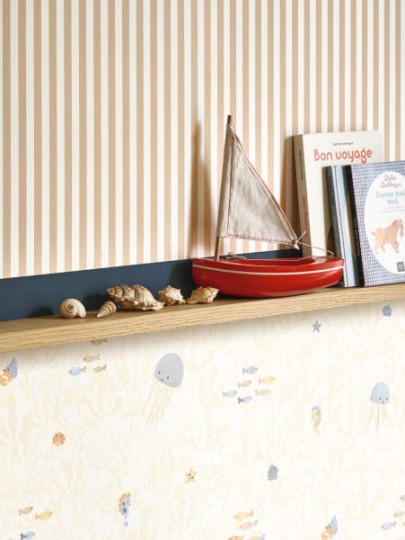 Casadeco OUTD 200426666 Once Upon A Time 2 L Epuree Bleu encre - granatowy border