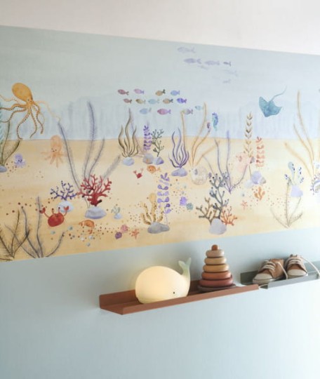 Casadeco OUTD 200730073 Once Upon A Time 2 Ocean Floor Multico - border dla dzieci w podwodny krajobraz