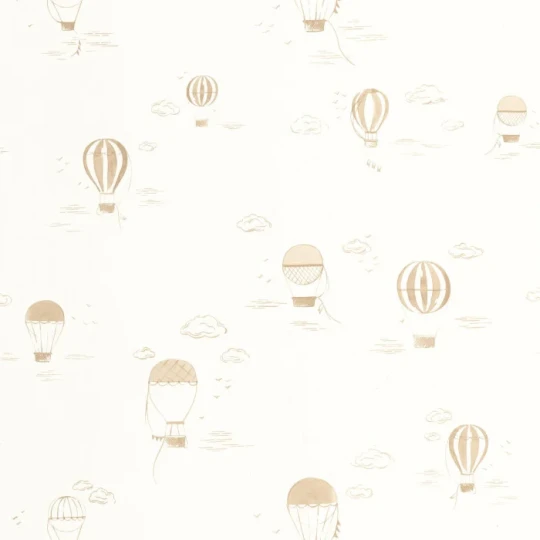 Casadeco OUTD 200851441 Once Upon A Time 2 Balloons In The Clouds Camel - minimalistyczna tapeta dla dzieci w balony