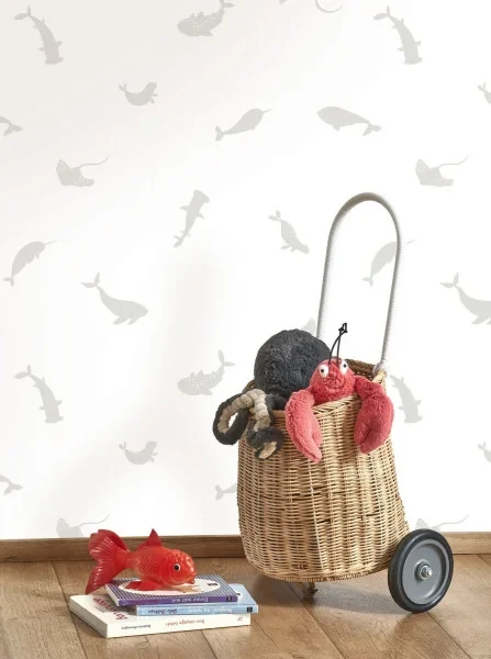 Casadeco OUTD 200806101 Once Upon A Time 2 Poetic Sea Bleu doux - tapeta dla dzieci w morski motyw