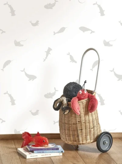 Casadeco OUTD 200806101 Once Upon A Time 2 Poetic Sea Bleu doux - tapeta dla dzieci w morski motyw