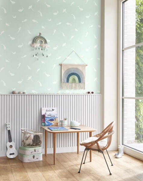 Casadeco OUTD 200806101 Once Upon A Time 2 Poetic Sea Bleu doux - tapeta dla dzieci w morski motyw