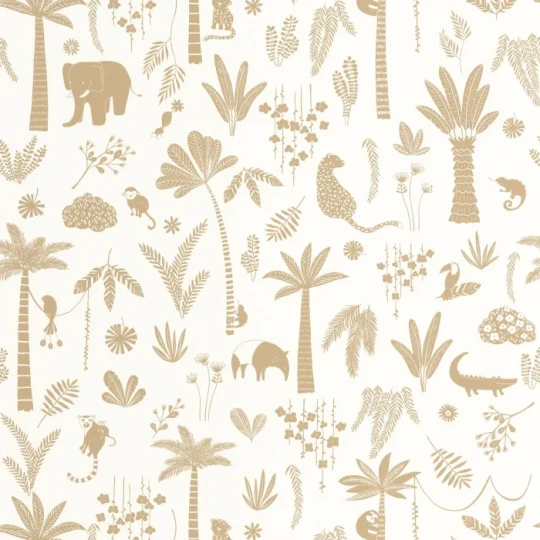 Casadeco OUTD 200762606 Once Upon A Time 2 Poetic Jungle Camel - tapeta dla dzieci w egzotyczne zwierzęta i rośliny