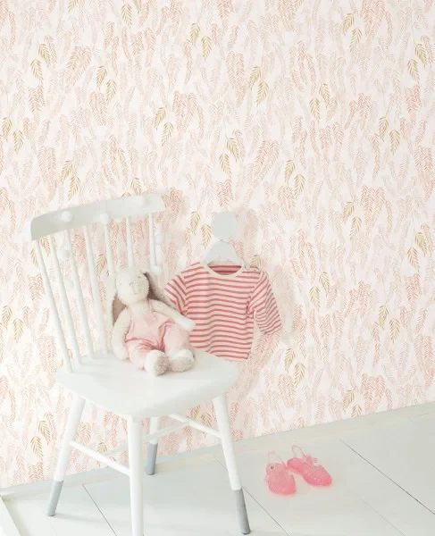 Casadeco OUTD 200794343 Once Upon A Time 2 Walk In The Jungle Rose blush - tapeta dla dzieci w egzotyczne rośliny