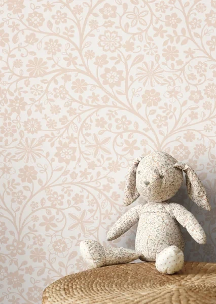 Casadeco OUTD 200834224 Once Upon A Time 2 Poetic Flowers Rose blush - tapeta w motyw roślinny