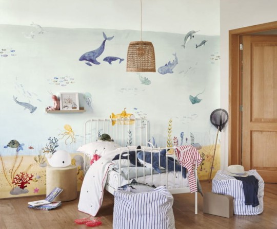 Casadeco OUTD 200706208 Once Upon A Time 2 Exploration Under The Sea Bleu M - mural dla dzieci w podwodny krajobraz