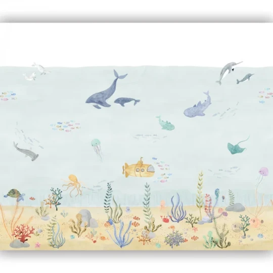 Casadeco OUTD 200706209 Once Upon A Time 2 Exploration Under The Sea Bleu L - mural dla dzieci w podwodny krajobraz