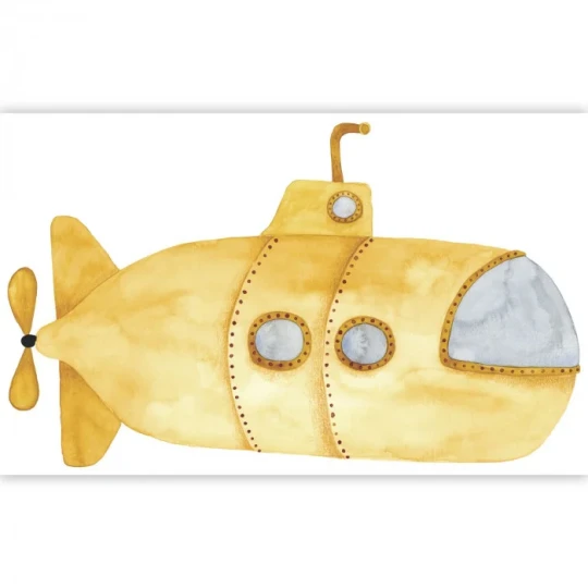 Casadeco OUTD 200992323 Once Upon A Time 2 Yellow Submarine Spray Up Jaune - mural dla dzieci w łódź podwodną