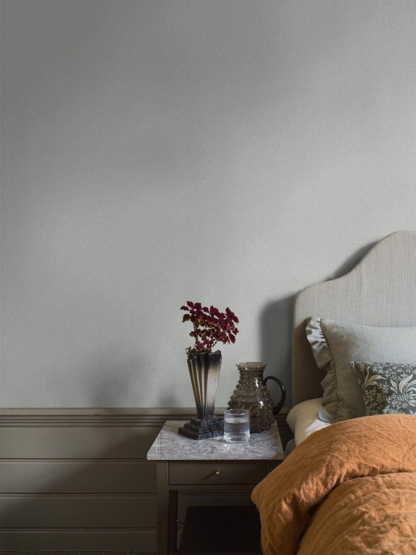 Boras Tapeter 6131 Shades Canvas Celadon - seledynowa tapeta imitująca tkaninę