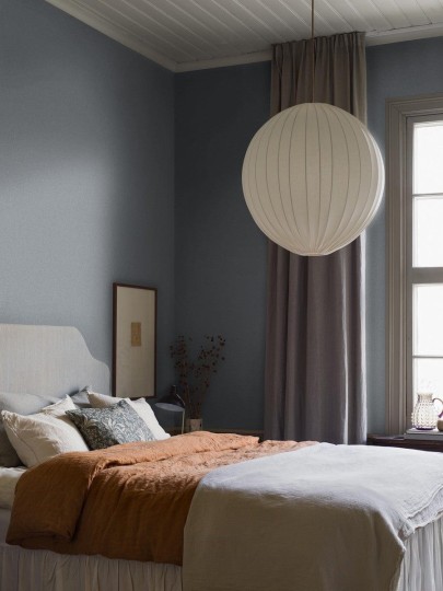 Boras Tapeter 6133 Shades Canvas Blue - niebieska tapeta imitująca tkaninę
