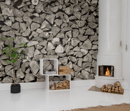 Rebel Walls R13641 Web Selection Woodpile - mural imitujący drewno