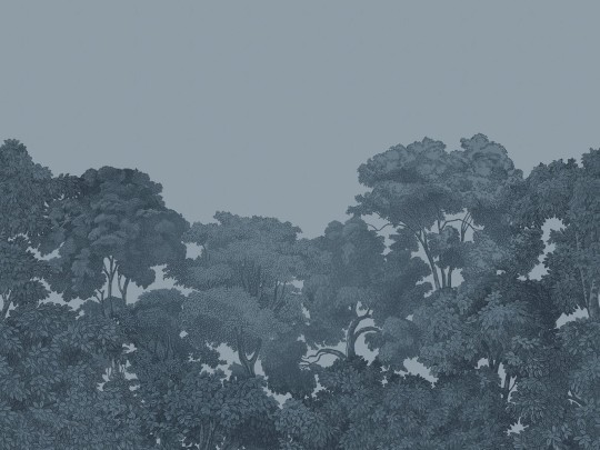 Rebel Walls R13059 Web Selection Bellewood Solid Blue - mural w drzewa