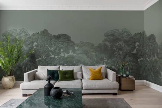 Rebel Walls R13058 Web Selection Bellewood Solid Green - mural w drzewa