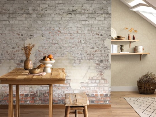 Caselio 106251026 Reliefs Brickwall Taupe M - mural imitujący ścianę z cegły