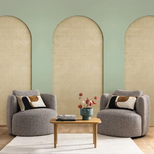 Caselio 106207035 Reliefs Canework Arch Vert M - mural imitujący plecionkę z trzciny z motywem łuku