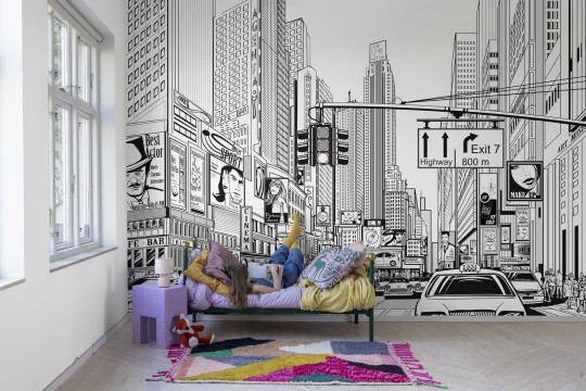 Rebel Walls R19446 Pops Cartoon City Kids - mural w komiksowy motyw