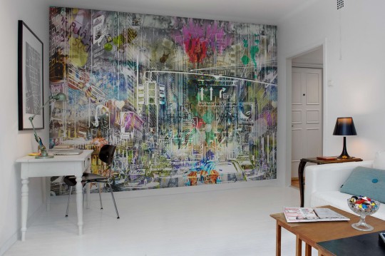 Rebel Walls R10623 Pops Cartoon City Graphite - mural w komiksowy motyw