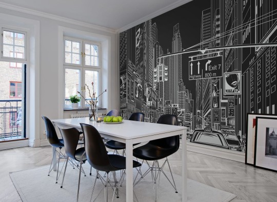 Rebel Walls R10622 Pops Cartoon City Black - mural w komiksowy motyw