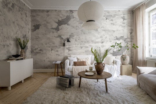 Rebel Walls R19391 Pops Chubby Clouds Soft Vintage - mural w chmury