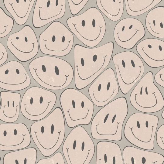 Rebel Walls R19376 Pops Happy Rebel Soft Pink - mural w uśmiechnięte twarze