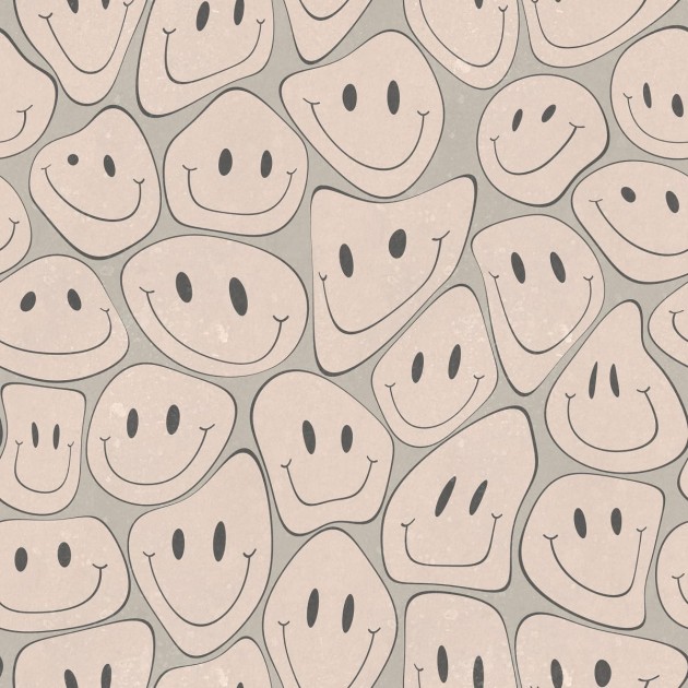 Rebel Walls R19376 Pops Happy Rebel Soft Pink - mural w uśmiechnięte twarze