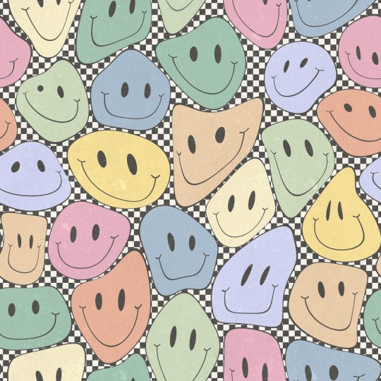 Rebel Walls R19373 Pops Happy Rebel Colorful Chess - mural w uśmiechnięte twarze