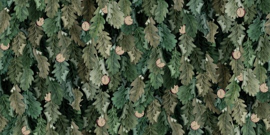 Rebel Walls R19354 Pops Timeless Green - mural w liście i zegary