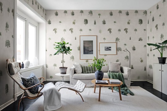 Rebel Walls R19353 Pops Botanical Garden Sand - mural w drzewa