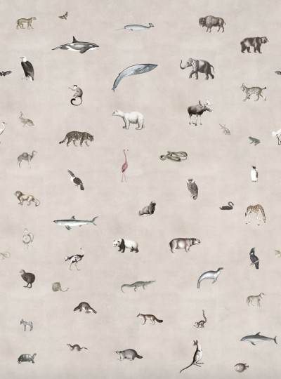 Rebel Walls R19352 Pops Wildlife Sand - mural w zwierzęta