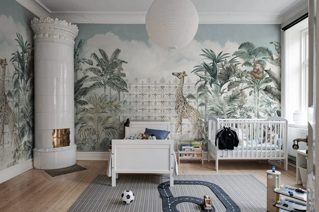 Rebel Walls R19350 Pops Jaipur Animals - mural w egzotyczne rośliny i zwierzęta