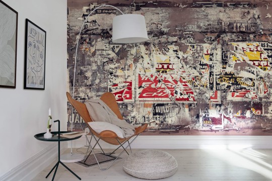 Rebel Walls R19345 Pops Paper Concrete - artystyczny mural imitujący uliczną ścianę